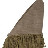 Bajra Tiny Basket Weave Triangle Scarf w/ Fringe - Vermillion