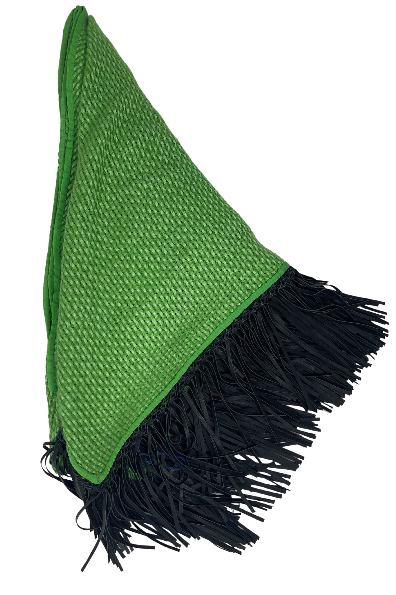 Bajra Tiny Basket Weave Triangle Scarf w/ Fringe - Vermillion