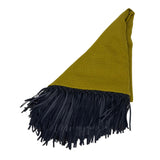 Bajra Tiny Basket Weave Triangle Scarf w/ Fringe - Vermillion