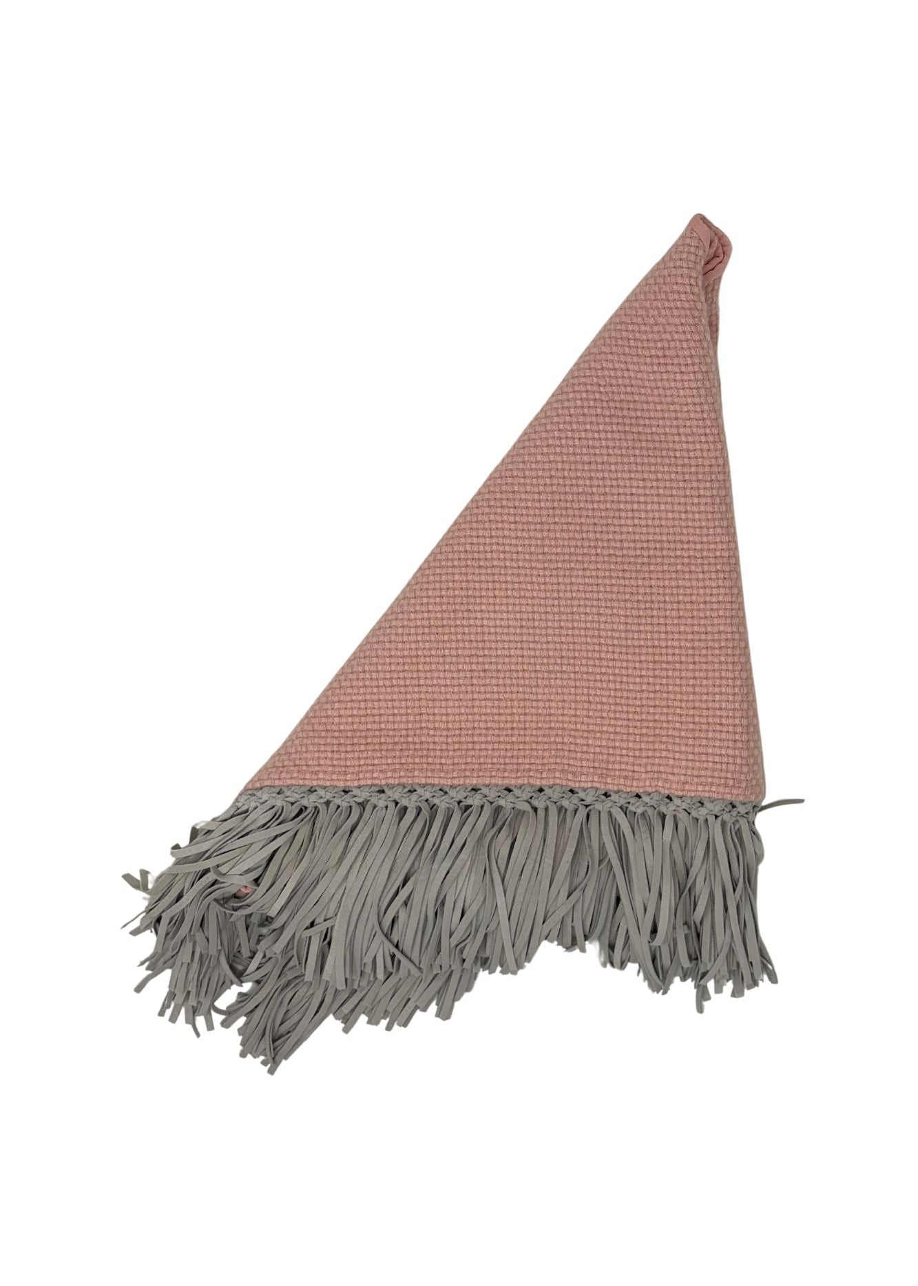 Bajra Tiny Basket Weave Triangle Scarf w/ Fringe - Vermillion