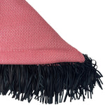 Bajra Tiny Basket Weave Triangle Scarf w/ Fringe - Vermillion