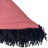 Bajra Tiny Basket Weave Triangle Scarf w/ Fringe - Vermillion