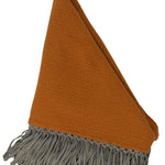 Bajra Tiny Basket Weave Triangle Scarf w/ Fringe - Vermillion