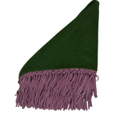 Bajra Tiny Basket Weave Triangle Scarf w/ Fringe - Vermillion