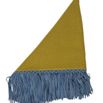Bajra Tiny Basket Weave Triangle Scarf w/ Fringe - Vermillion