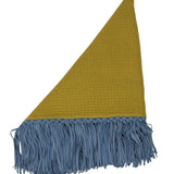 Bajra Tiny Basket Weave Triangle Scarf w/ Fringe - Vermillion