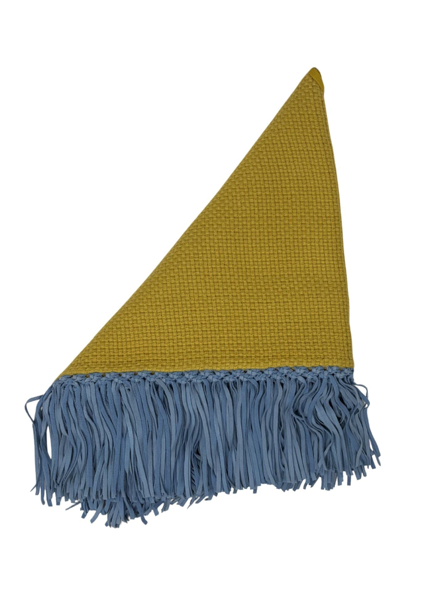 Bajra Tiny Basket Weave Triangle Scarf w/ Fringe - Vermillion