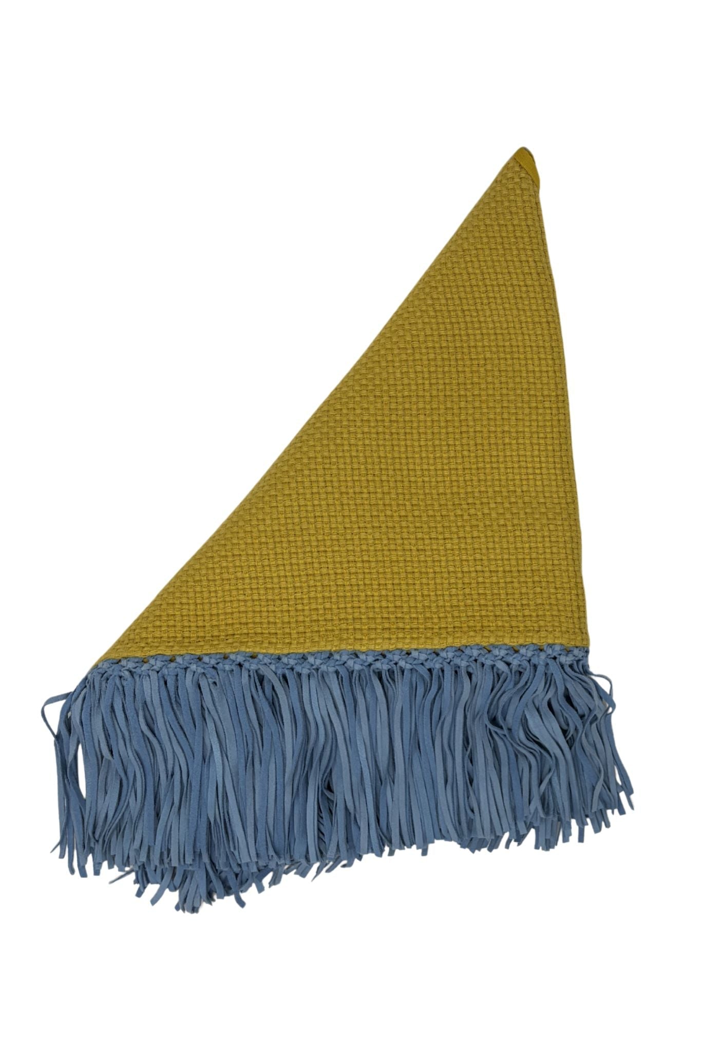 Bajra Tiny Basket Weave Triangle Scarf w/ Fringe - Vermillion