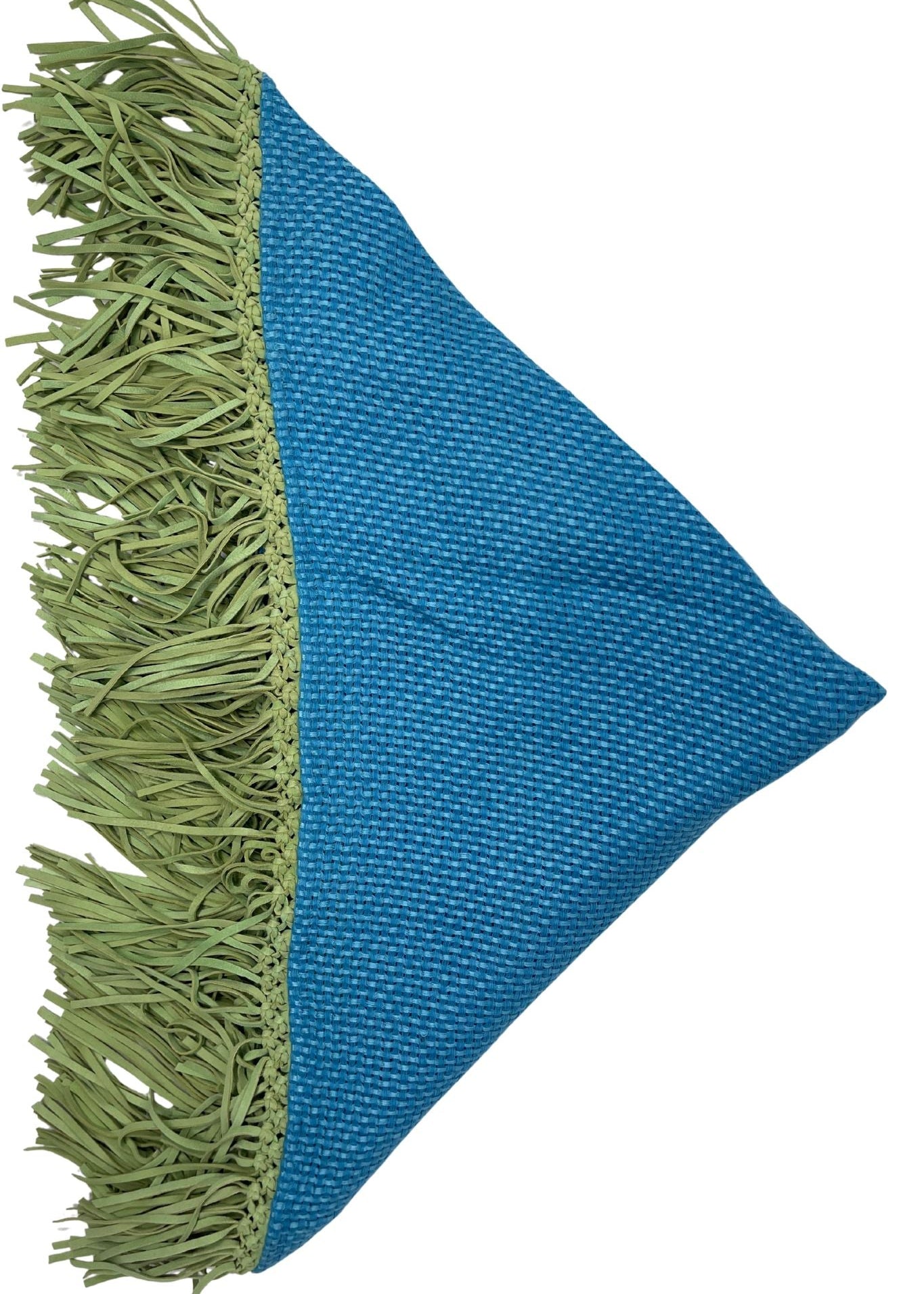 Bajra Tiny Basket Weave Triangle Scarf w/ Fringe - Vermillion