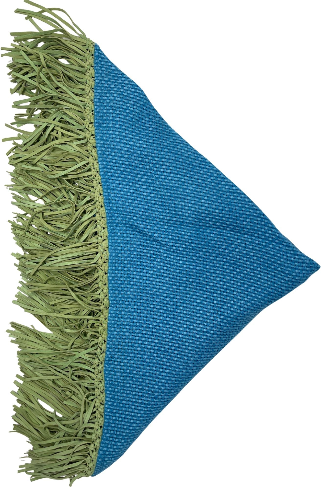 Bajra Tiny Basket Weave Triangle Scarf w/ Fringe - Vermillion