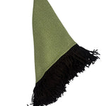 Bajra Tiny Basket Weave Triangle Scarf w/ Leather Fringe - Vermillion