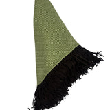 Bajra Tiny Basket Weave Triangle Scarf w/ Leather Fringe - Vermillion