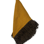 Bajra Tiny Basket Weave Triangle Scarf w/ Leather Fringe - Vermillion