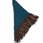 Bajra Tiny Basket Weave Triangle Scarf w/ Leather Fringe - Vermillion