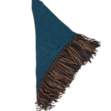 Bajra Tiny Basket Weave Triangle Scarf w/ Leather Fringe - Vermillion