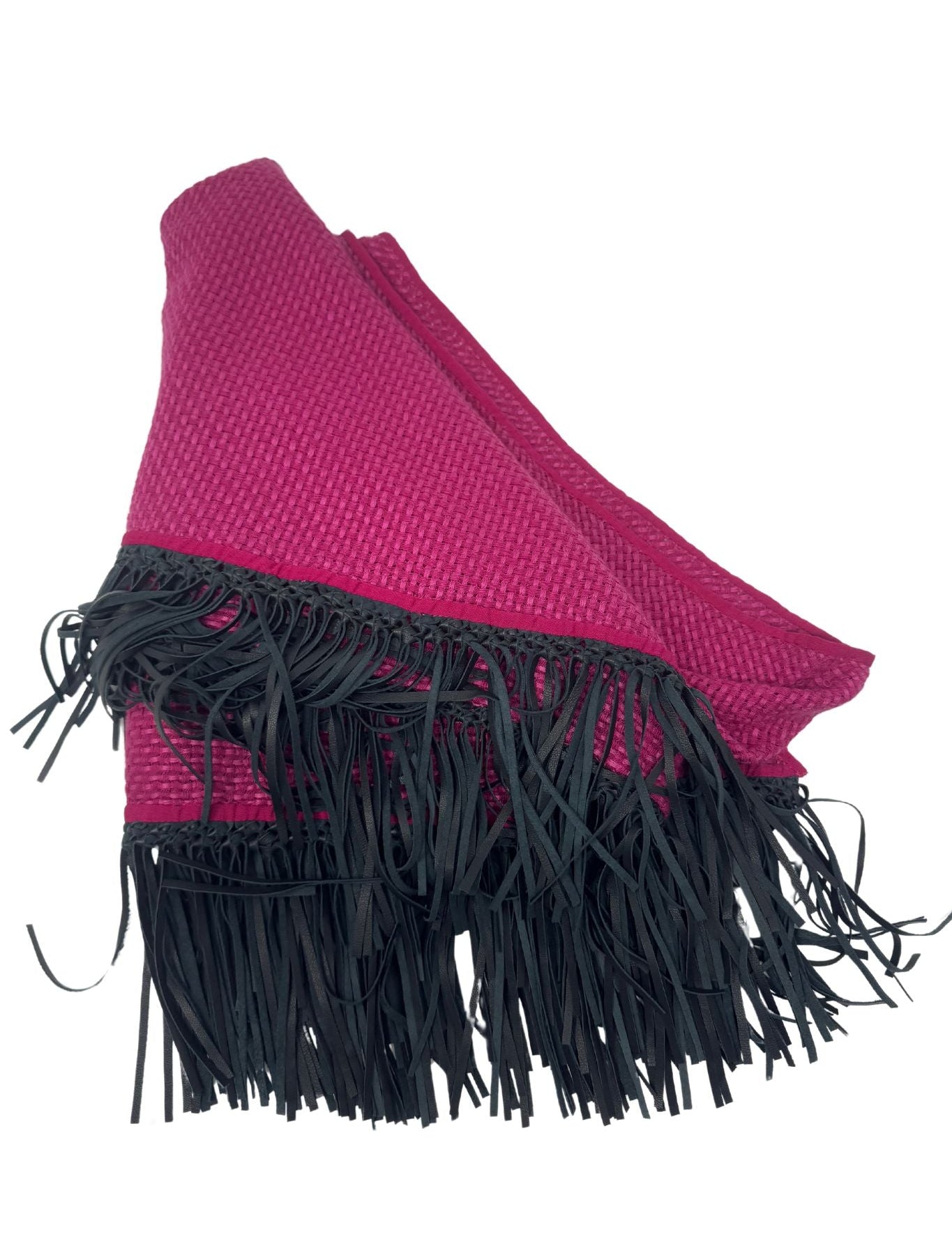 Bajra Tiny Basketweave Triangle Scarf - Vermillion