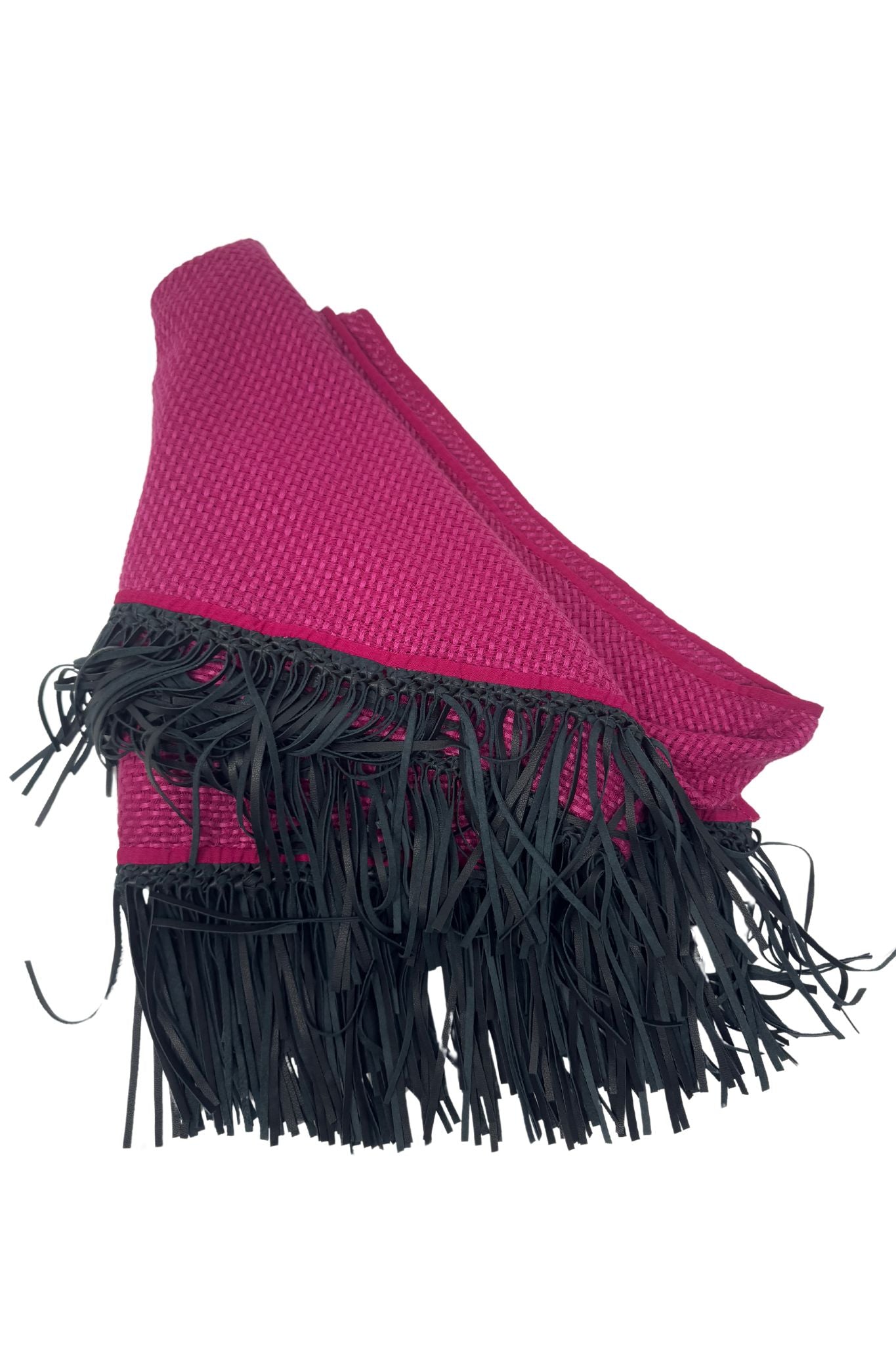 Bajra Tiny Basketweave Triangle Scarf - Vermillion