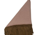Bajra Tiny Basketweave Triangle Scarf w/ Fringe - Vermillion