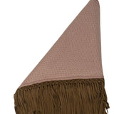 Bajra Tiny Basketweave Triangle Scarf w/ Fringe - Vermillion