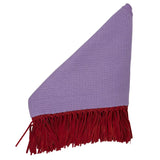 Bajra Tiny Basketweave Triangle Scarf w/ Fringe - Vermillion