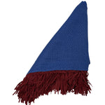 Bajra Tiny Basketweave Triangle Scarf w/ Fringe - Vermillion