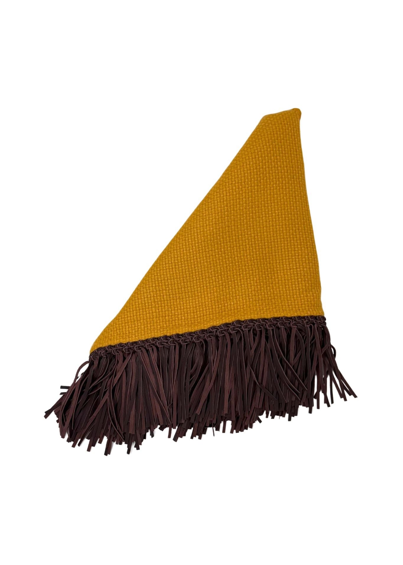 Bajra Tiny Basketweave Triangle Scarf w/ Fringe - Vermillion