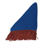 Bajra Tiny Basketweave Triangle Scarf w/ Fringe - Vermillion