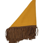 Bajra Tiny Basketweave Triangle Scarf w/ Fringe - Vermillion