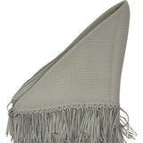 Bajra Tiny Basketweave Triangle Scarf w/ Fringe - Vermillion