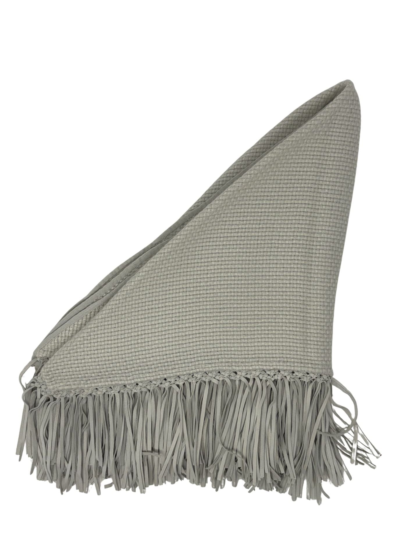 Bajra Tiny Basketweave Triangle Scarf w/ Fringe - Vermillion