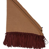 Bajra Tiny Basketweave Triangle Scarf w/ Fringe - Vermillion