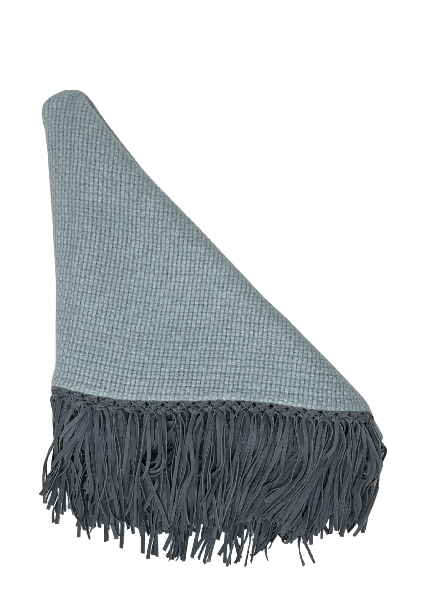 Bajra Tiny Basketweave Triangle Scarf w/ Fringe - Vermillion