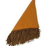 Bajra Tiny Basketweave Triangle Scarf w/ Fringe - Vermillion