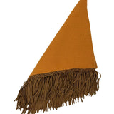 Bajra Tiny Basketweave Triangle Scarf w/ Fringe - Vermillion