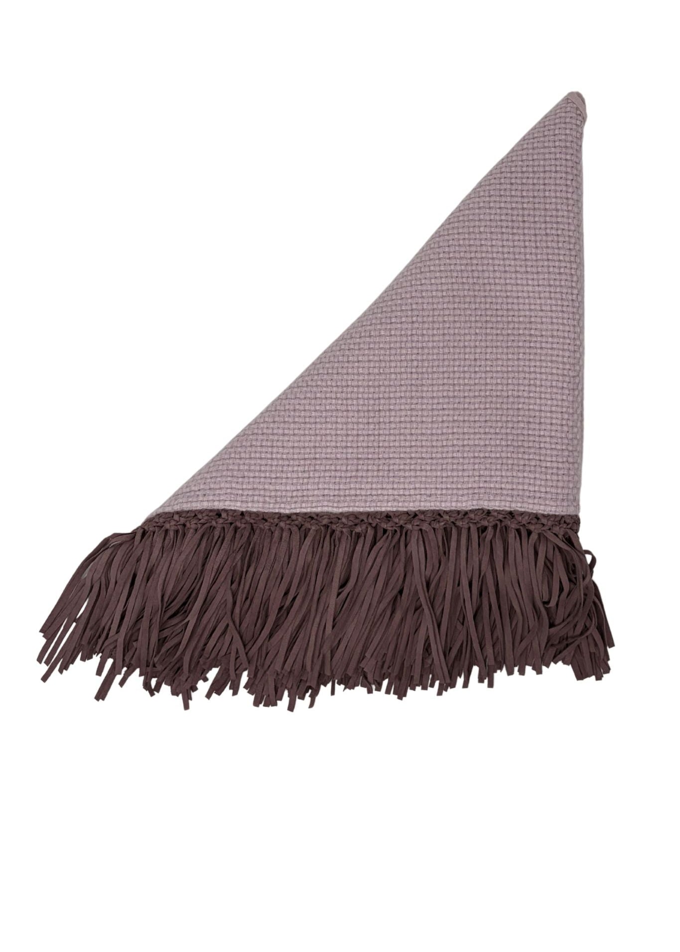 Bajra Tiny Basketweave Triangle Scarf w/ Fringe - Vermillion
