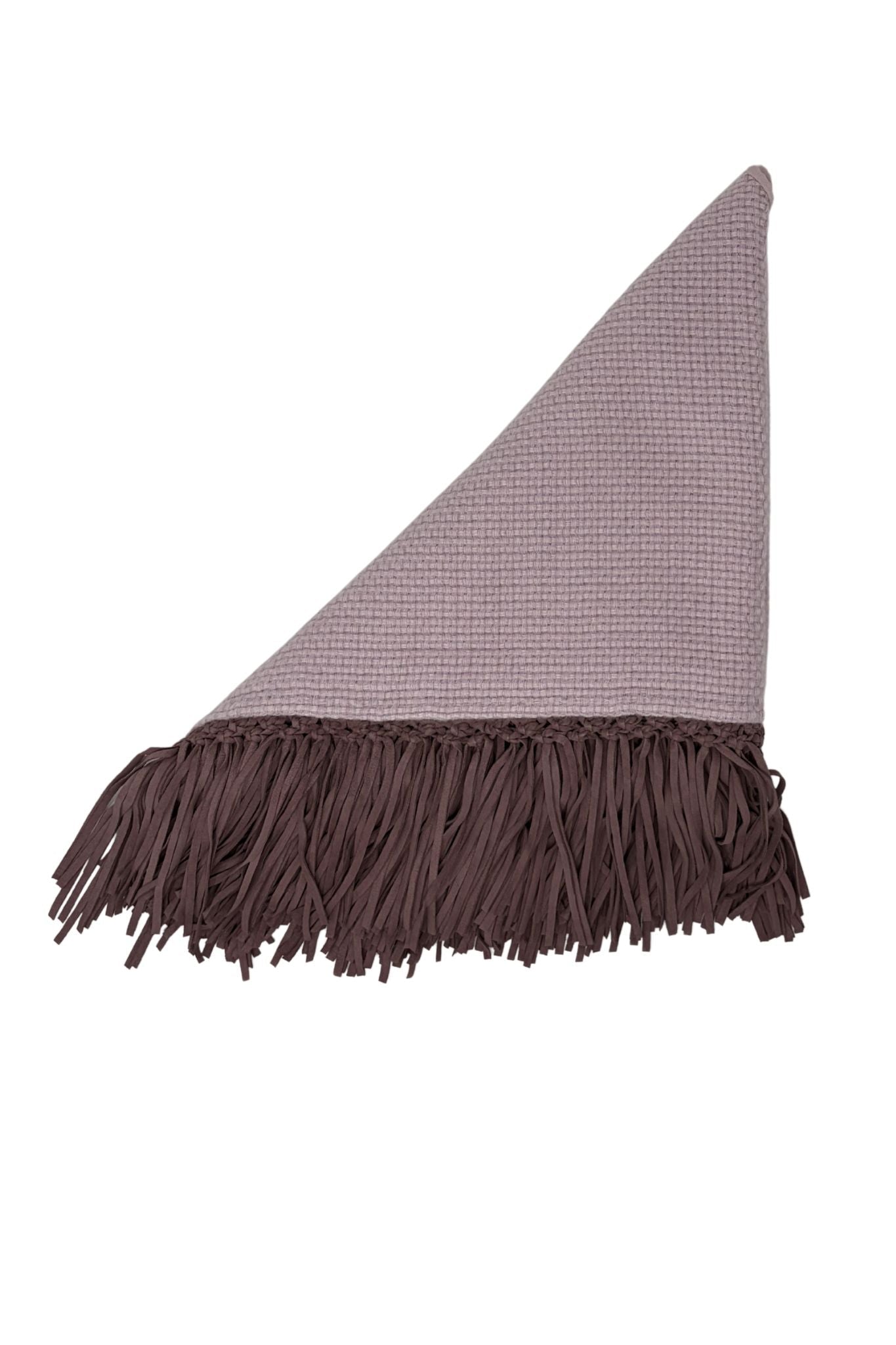 Bajra Tiny Basketweave Triangle Scarf w/ Fringe - Vermillion