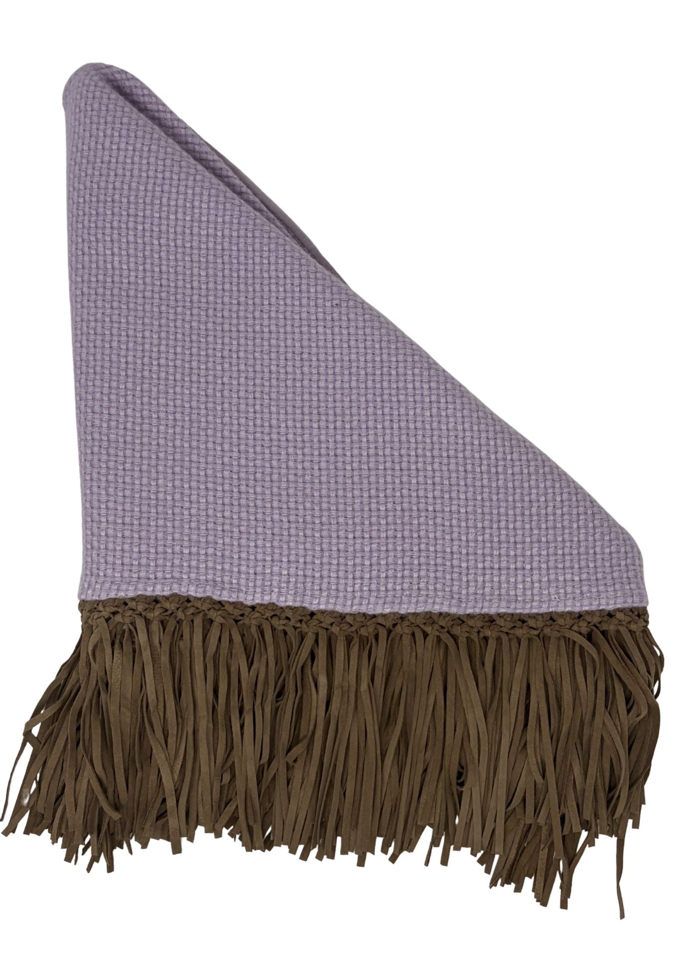 Bajra Tiny Basketweave Triangle Scarf w/ Fringe - Vermillion