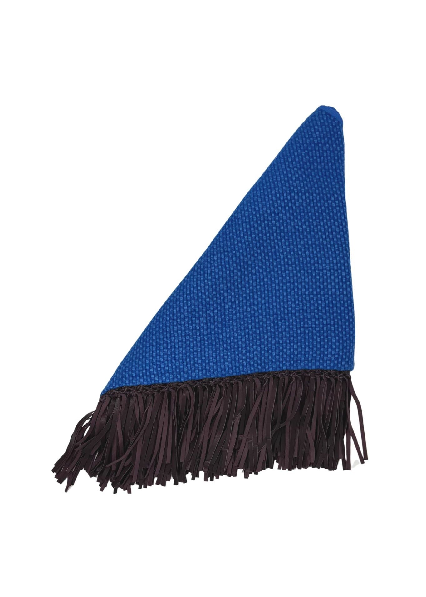 Bajra Tiny Basketweave Triangle Scarf w/ Fringe - Vermillion