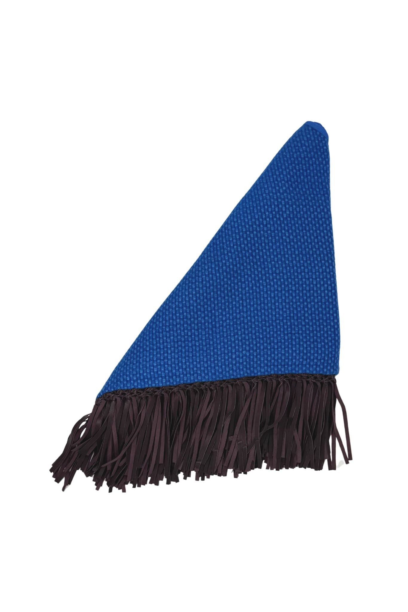 Bajra Tiny Basketweave Triangle Scarf w/ Fringe - Vermillion