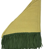 Bajra Tiny Basketweave Triangle Scarf w/ Fringe - Vermillion