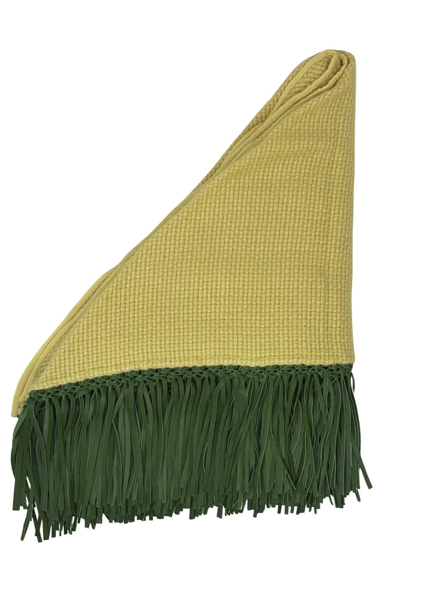 Bajra Tiny Basketweave Triangle Scarf w/ Fringe - Vermillion