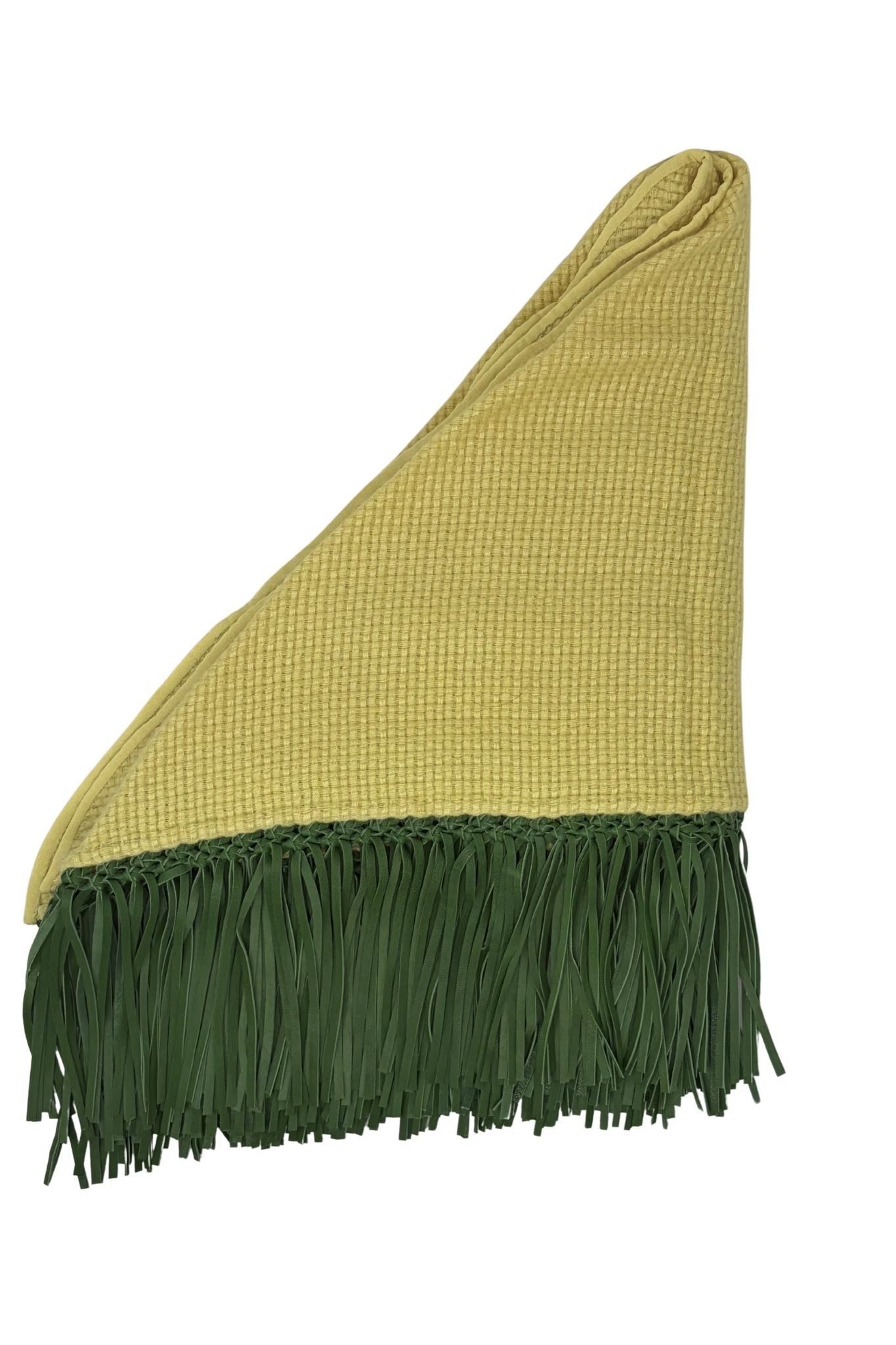 Bajra Tiny Basketweave Triangle Scarf w/ Fringe - Vermillion