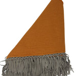 Bajra Tiny Basketweave Triangle Scarf w/ Fringe - Vermillion