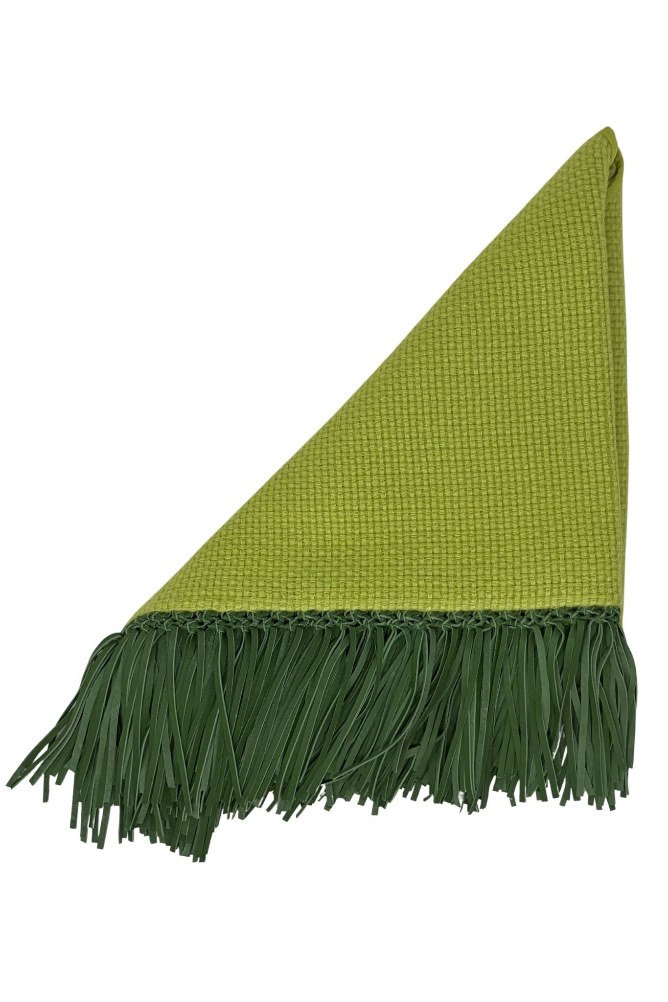 Bajra Tiny Basketweave Triangle Scarf w/ Fringe - Vermillion