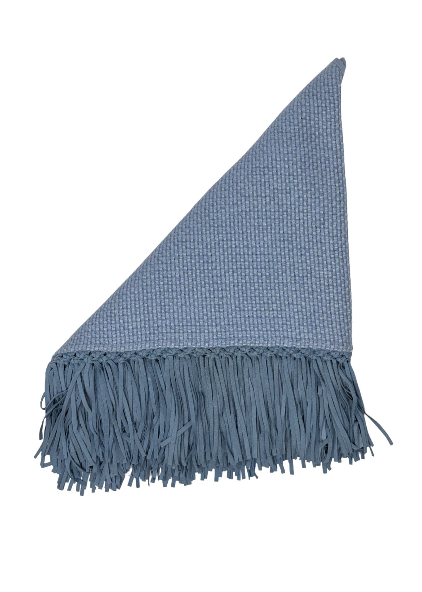 Bajra Tiny Basketweave Triangle Scarf w/ Fringe - Vermillion