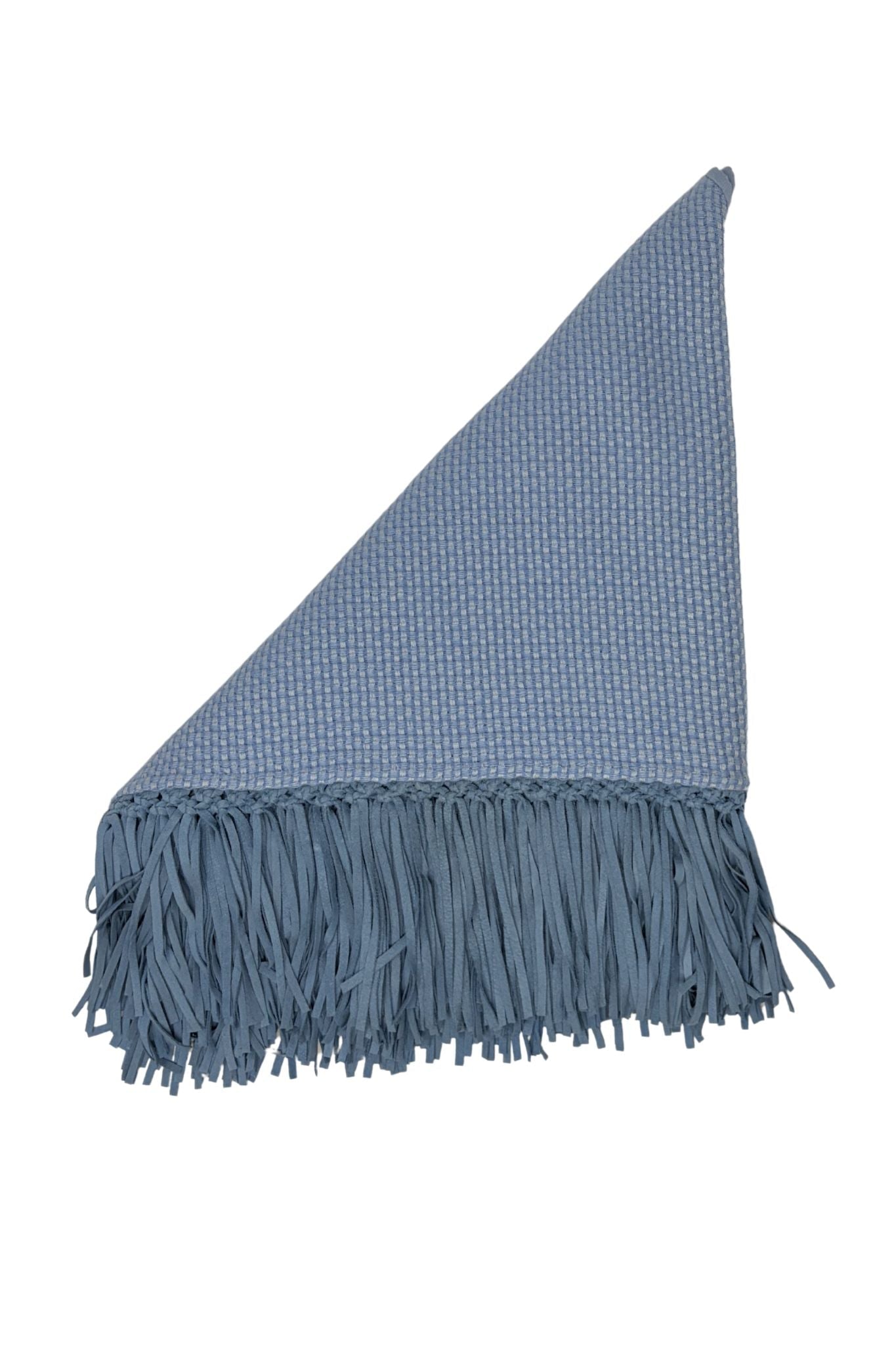 Bajra Tiny Basketweave Triangle Scarf w/ Fringe - Vermillion