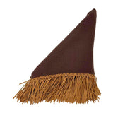Bajra Tiny Basketweave Triangle Scarf w/ Fringe - Vermillion