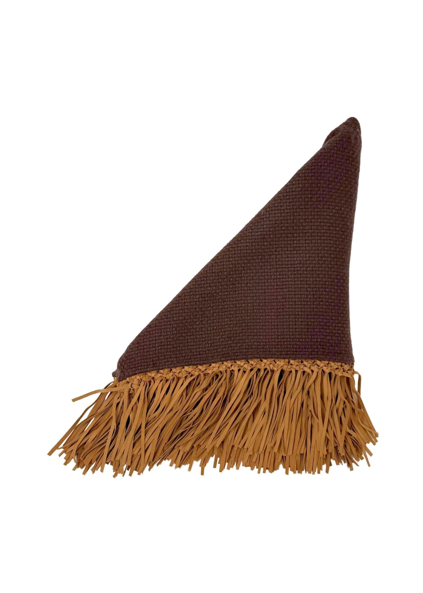 Bajra Tiny Basketweave Triangle Scarf w/ Fringe - Vermillion