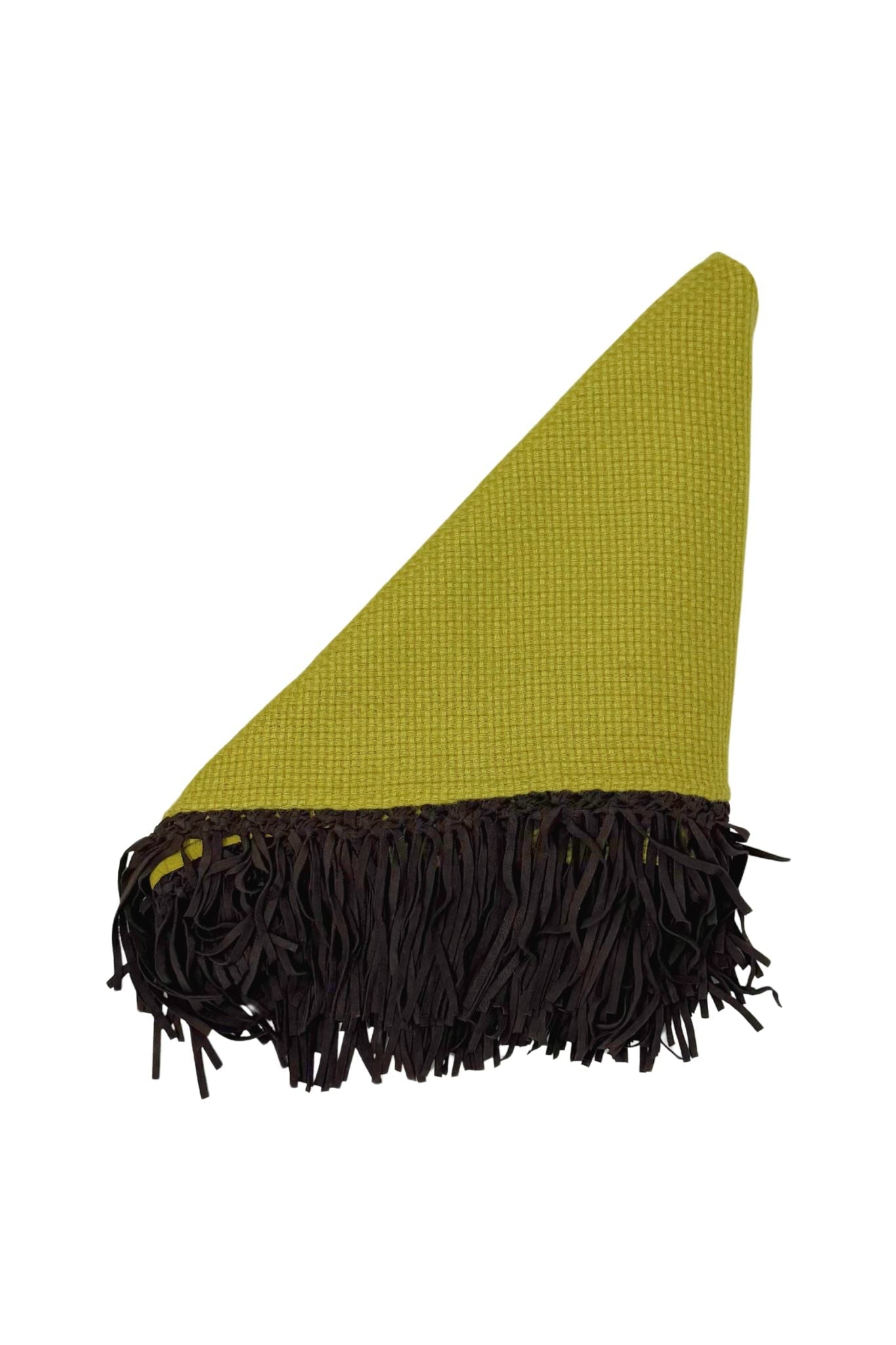 Bajra Tiny Basketweave Triangle Scarf w/ Fringe - Vermillion