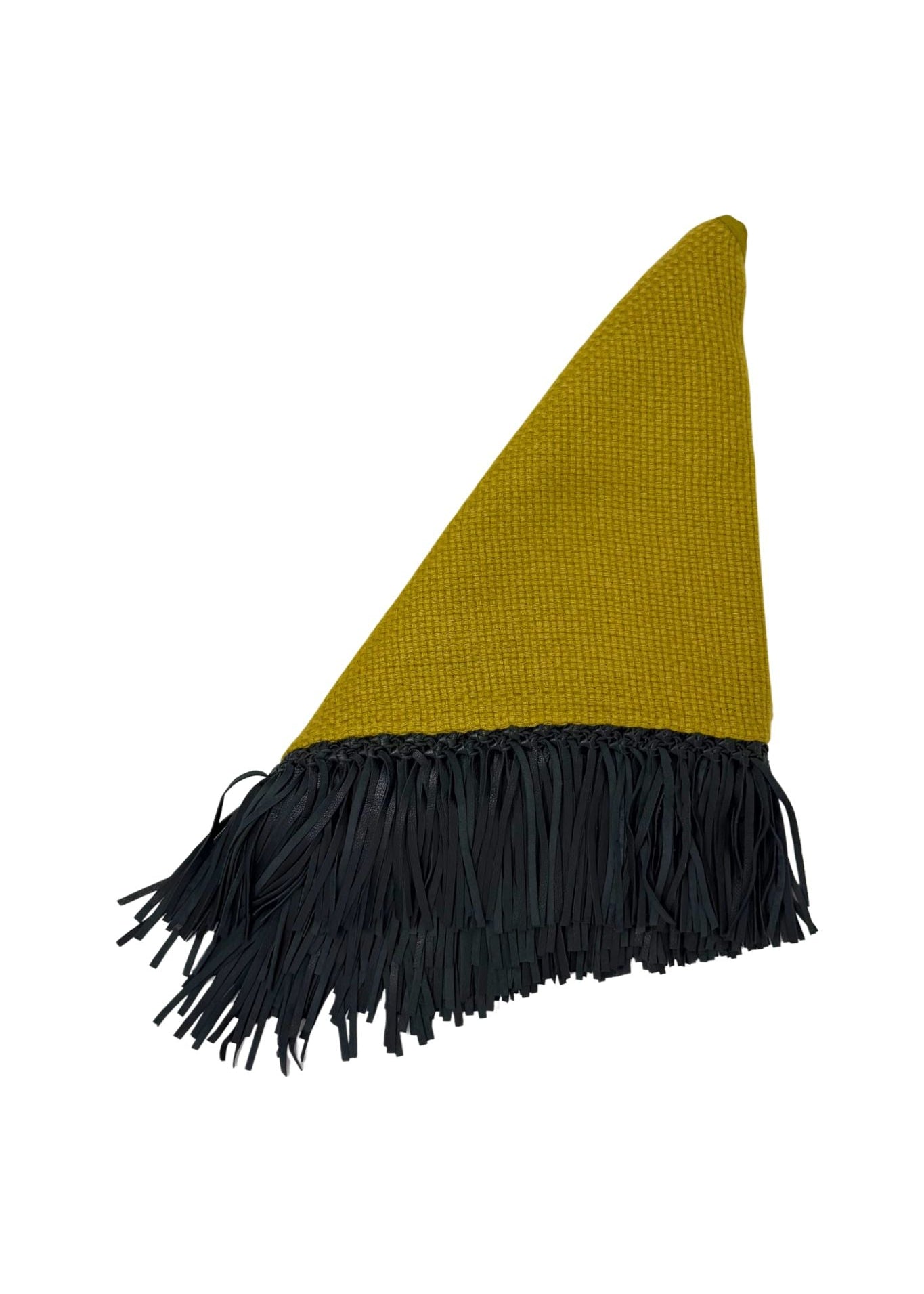 Bajra Tiny Basketweave Triangle Scarf w/ Fringe - Vermillion